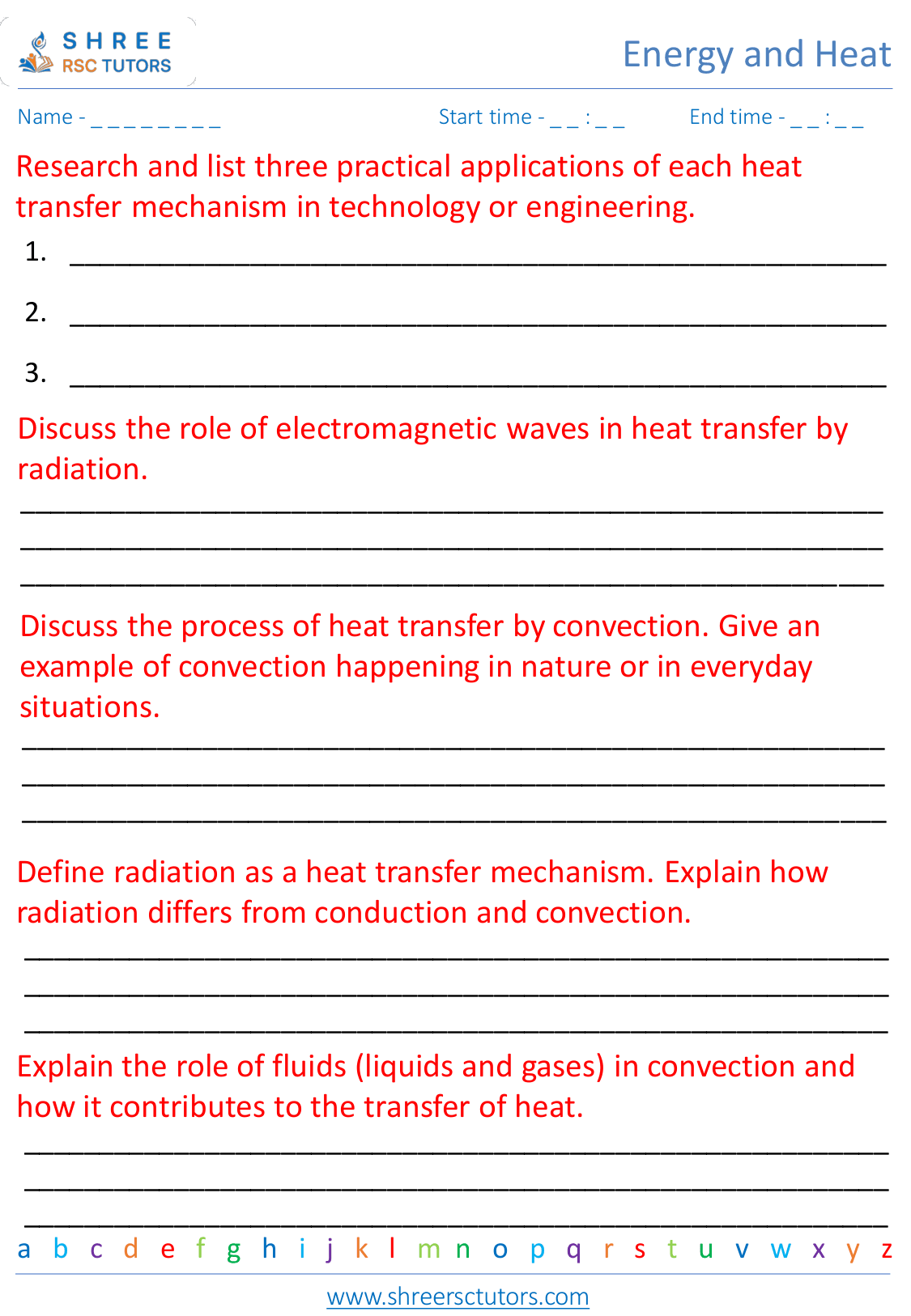 Heat transfer mechanisms conduction, convection, and radiation